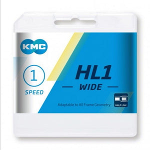 KMC HL1 Wide Kjede Sølv Single, BMX/Bane, 100 ledd, 1/2" x 1/8"